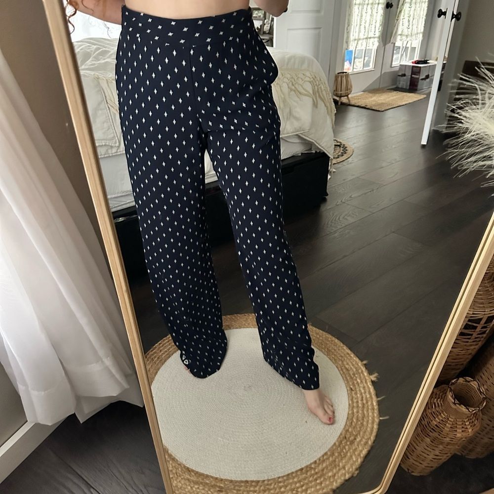Cabi Track Star Trouser Navy Patterned Pants
